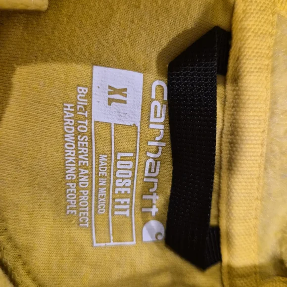 Carhartt Men's Bright Yellow Hoodie - Picture 3 of 3
